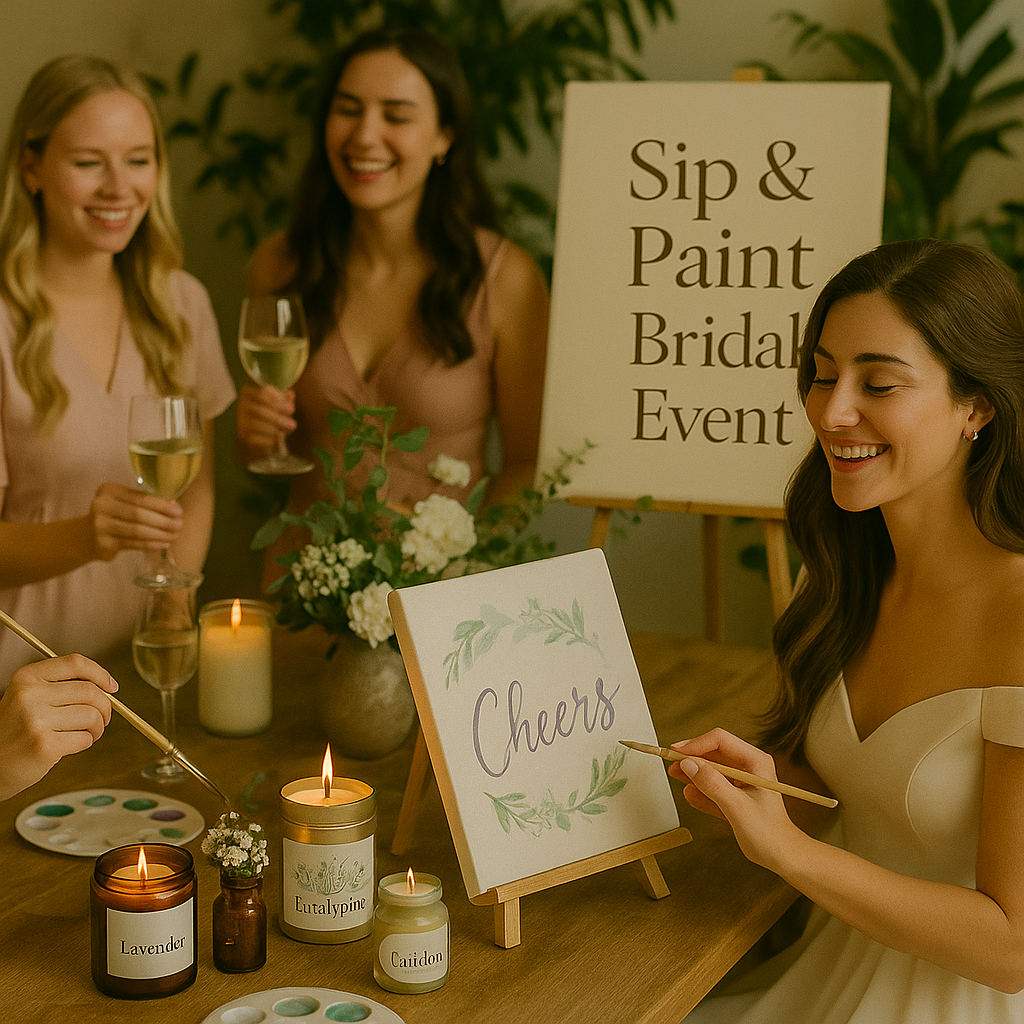 Celebrate love, laughter, and creativity at our Sip & Paint Bridal Event, where art meets elegance!