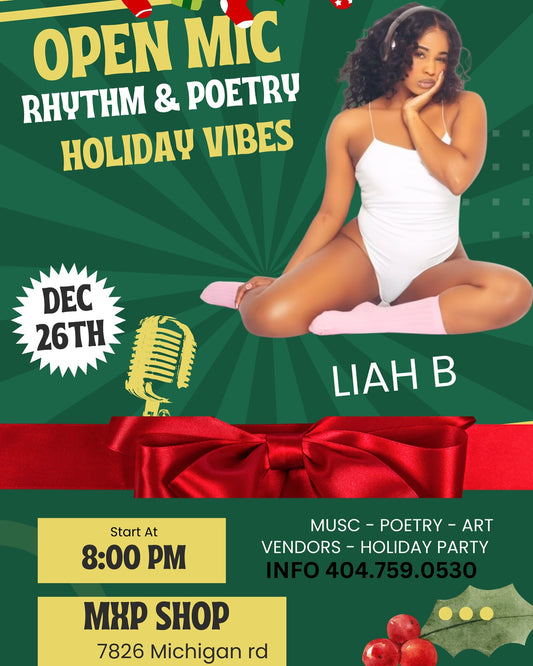 RHYTHM & POETRY (( HOLIDAY VIBES )) OPEN MIC DEC 26th, THURSDAY, 8PM