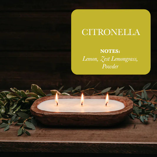 Citronella 3 Wick Soy Dough Bowl Candle