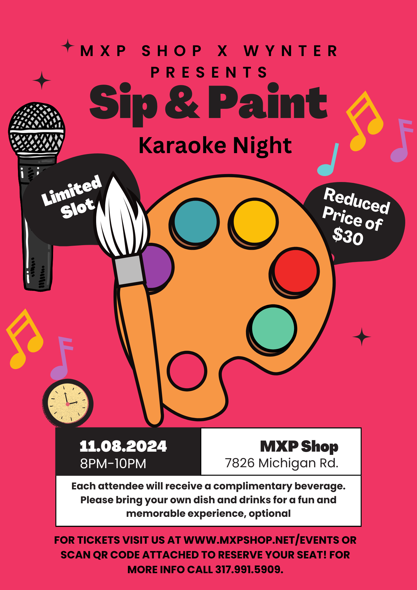 Sip, Paint & Karaoke (Host Wynter) Friday November 8th 8PM-10PM