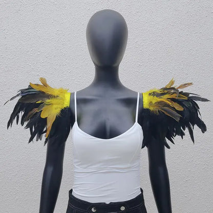 Gothic Style Oversized Feather Shawl for Costumes