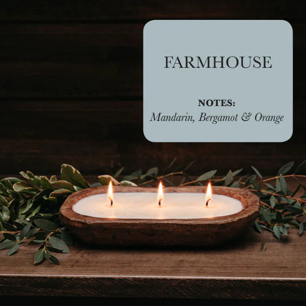 Farmhouse 3 Wick Dough Bowl Soy Candle