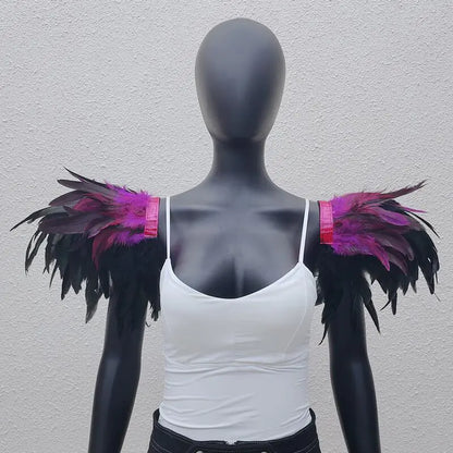 Gothic Style Oversized Feather Shawl for Costumes