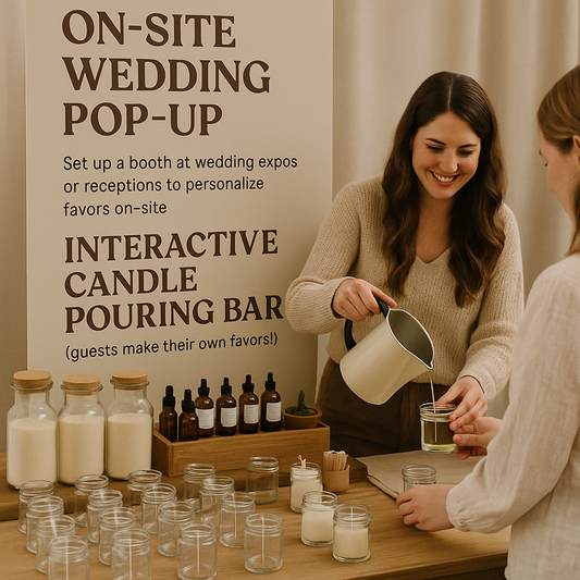 Set up a booth at wedding expos or receptions to personalize favors on-site