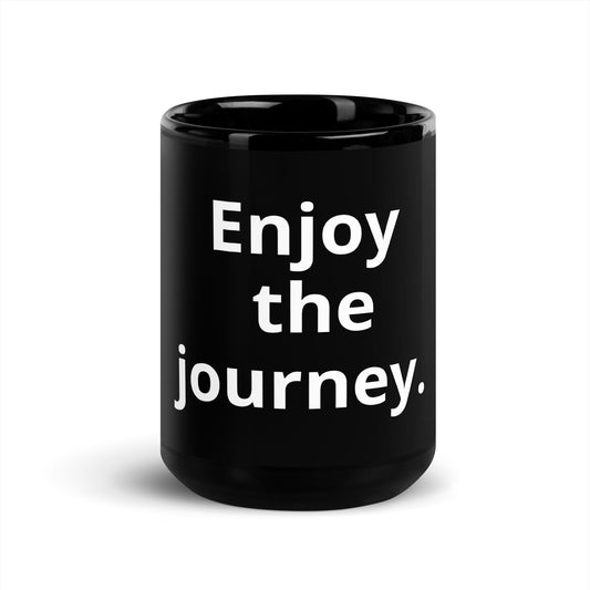 black ceramic phrases mug