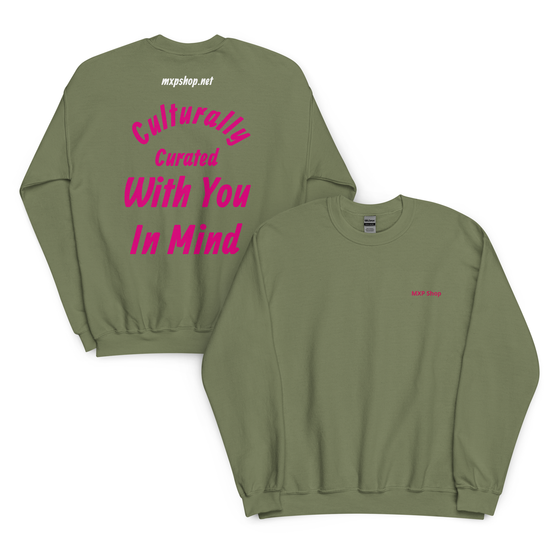 mxp shop brand crewneck sweatshirt