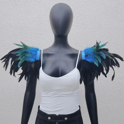 Gothic Style Oversized Feather Shawl for Costumes