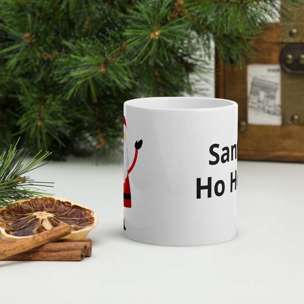 White Ceramic Mug "Santa's Ho Ho Ho"