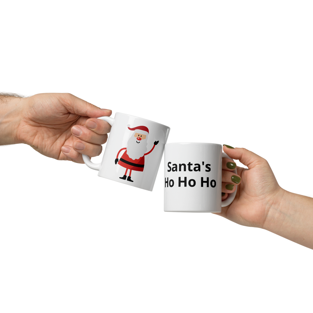 White Ceramic Mug "Santa's Ho Ho Ho"