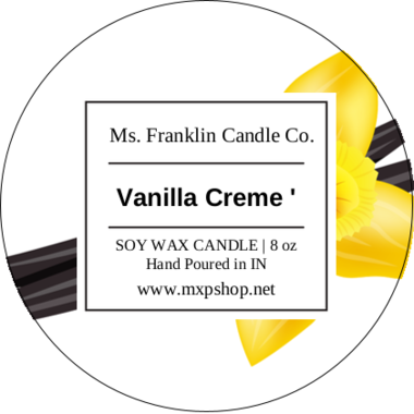 Vanilla Creme' Scented Soy Candle